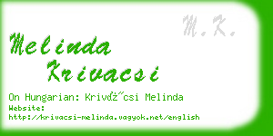 melinda krivacsi business card